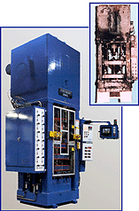 before and after of a remanufactured powdered metal press